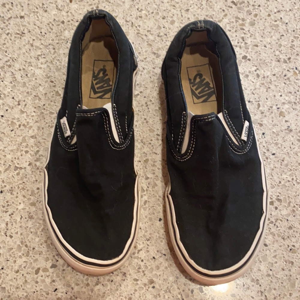 Vance black slip on shoes